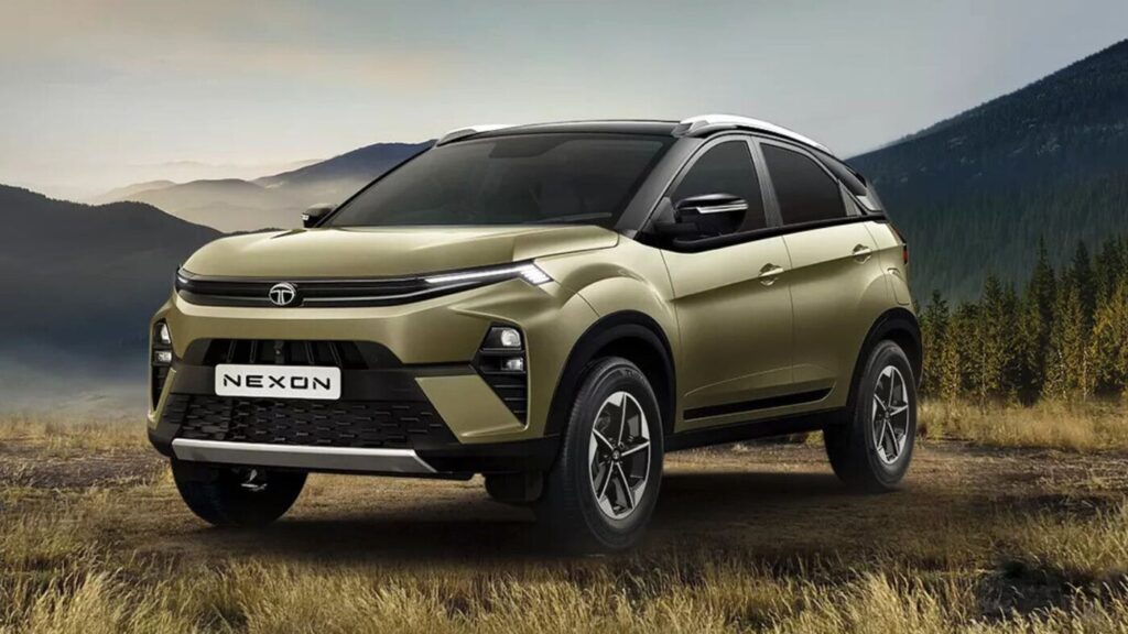 Tata Nexon 2025 Is Here: Sportier Looks, Upgraded Interiors, and Next-Level Safety Tata Nexon 2025 compact SUV in Royale Blue with connected LED DRLs, new grille, and bold alloy wheel