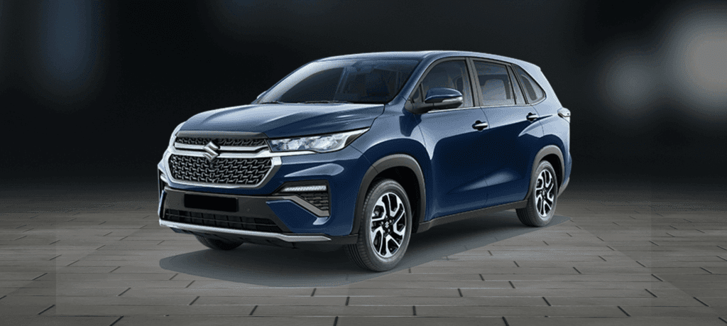 Maruti Suzuki Invicto 2025: India’s Premium Hybrid MPV with Style, Space, and Safety Maruti Suzuki Invicto 2025 front three‑quarter view with bold grille and LED headlamps