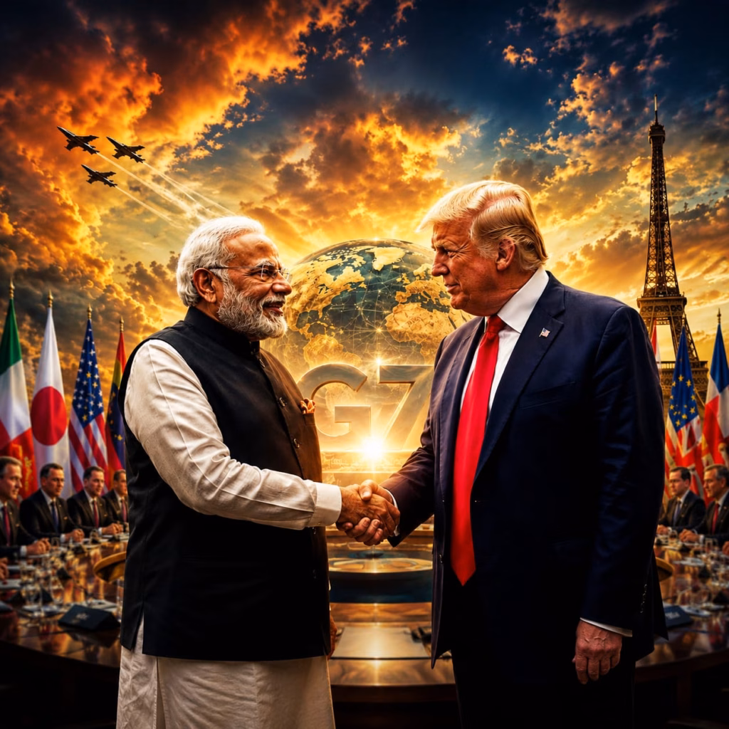 Modi and Trump Shake Hands in France as World Leaders Gather for the G7 Summit